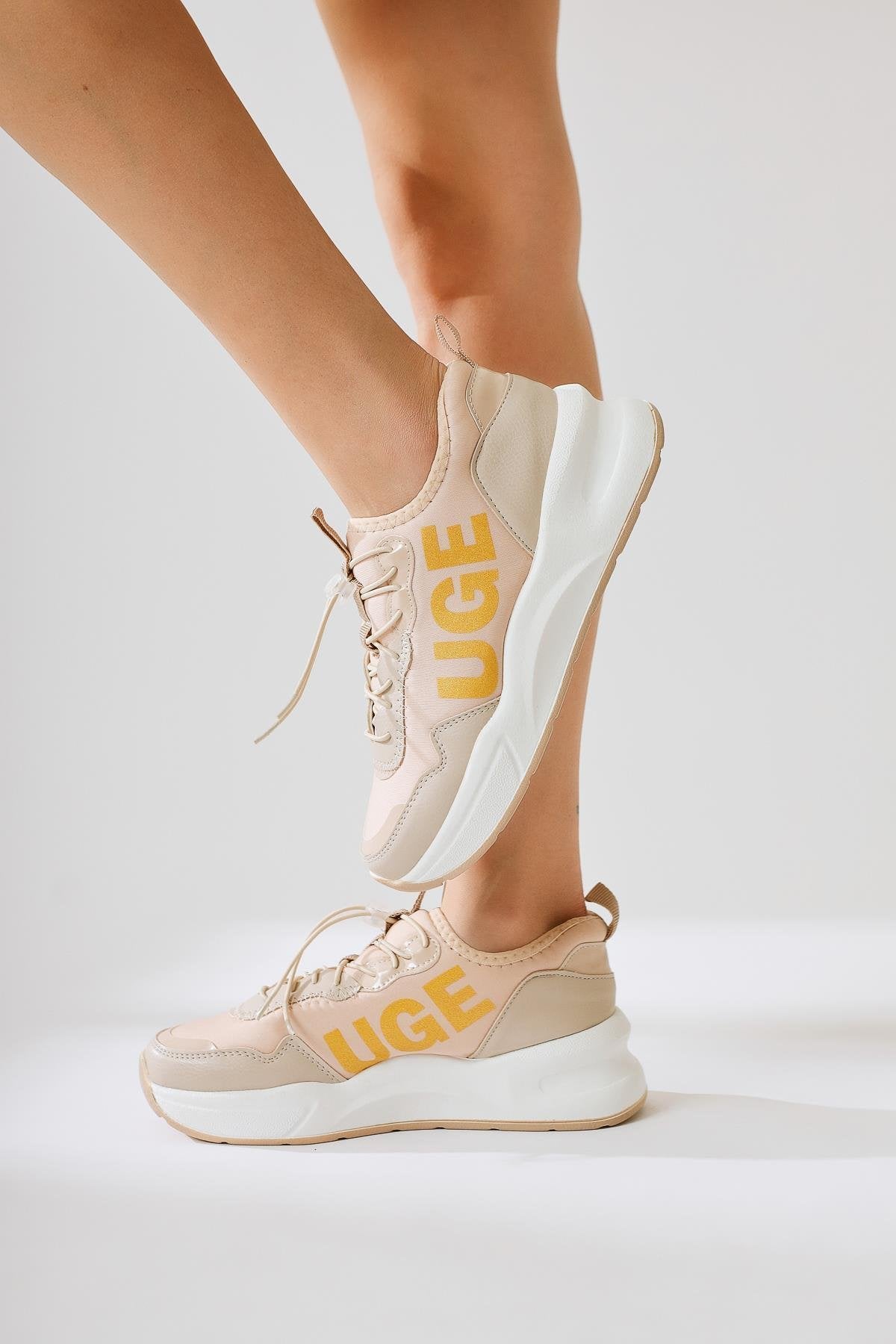 Mintra Nude Scuba Fabric Sneakers