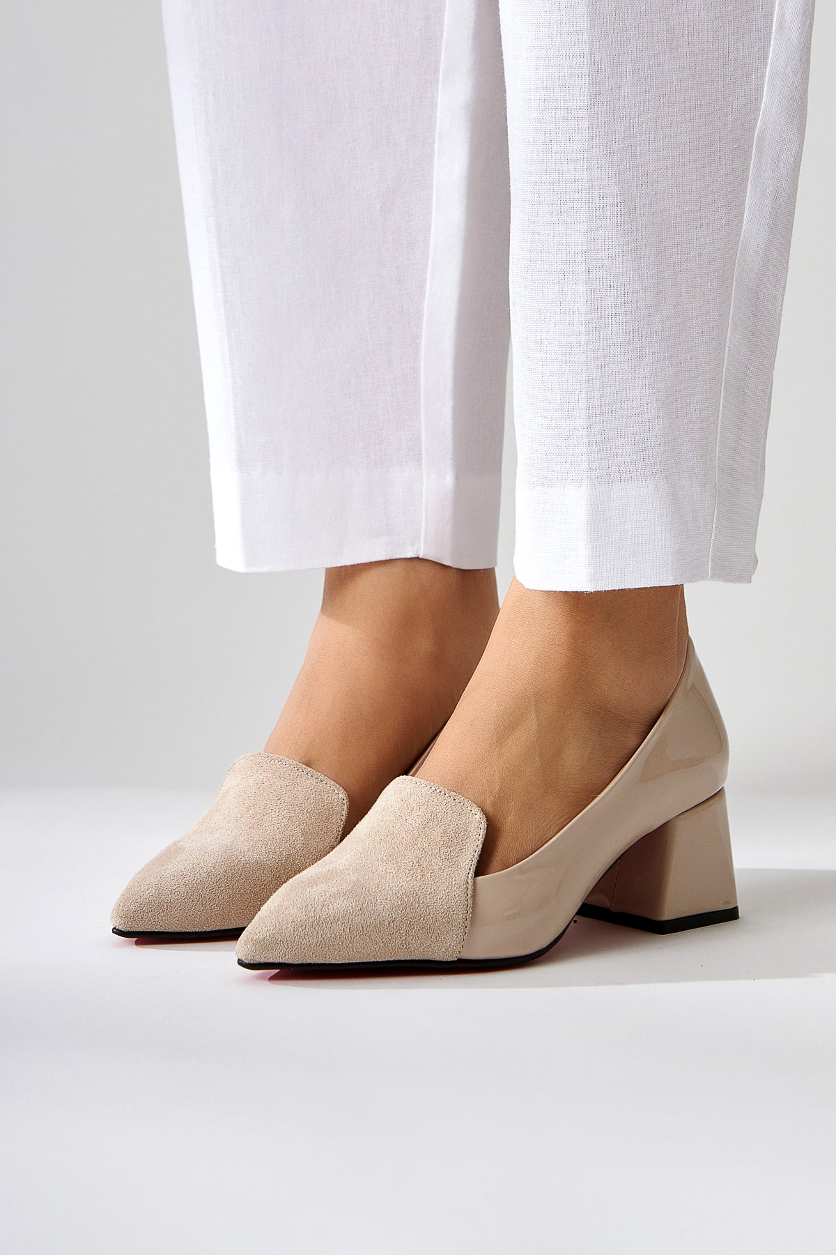 Gisela Patent Leather with Suede Detail High Heels for Women