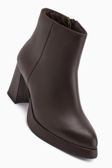 Gaby Genuine Leather – Brown Platform-Heeled Boot (Women)