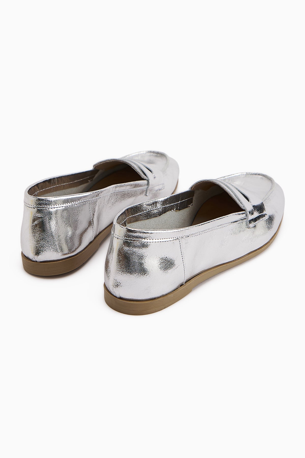 Solina – Genuine Leather Silver Patent Casual Loafer