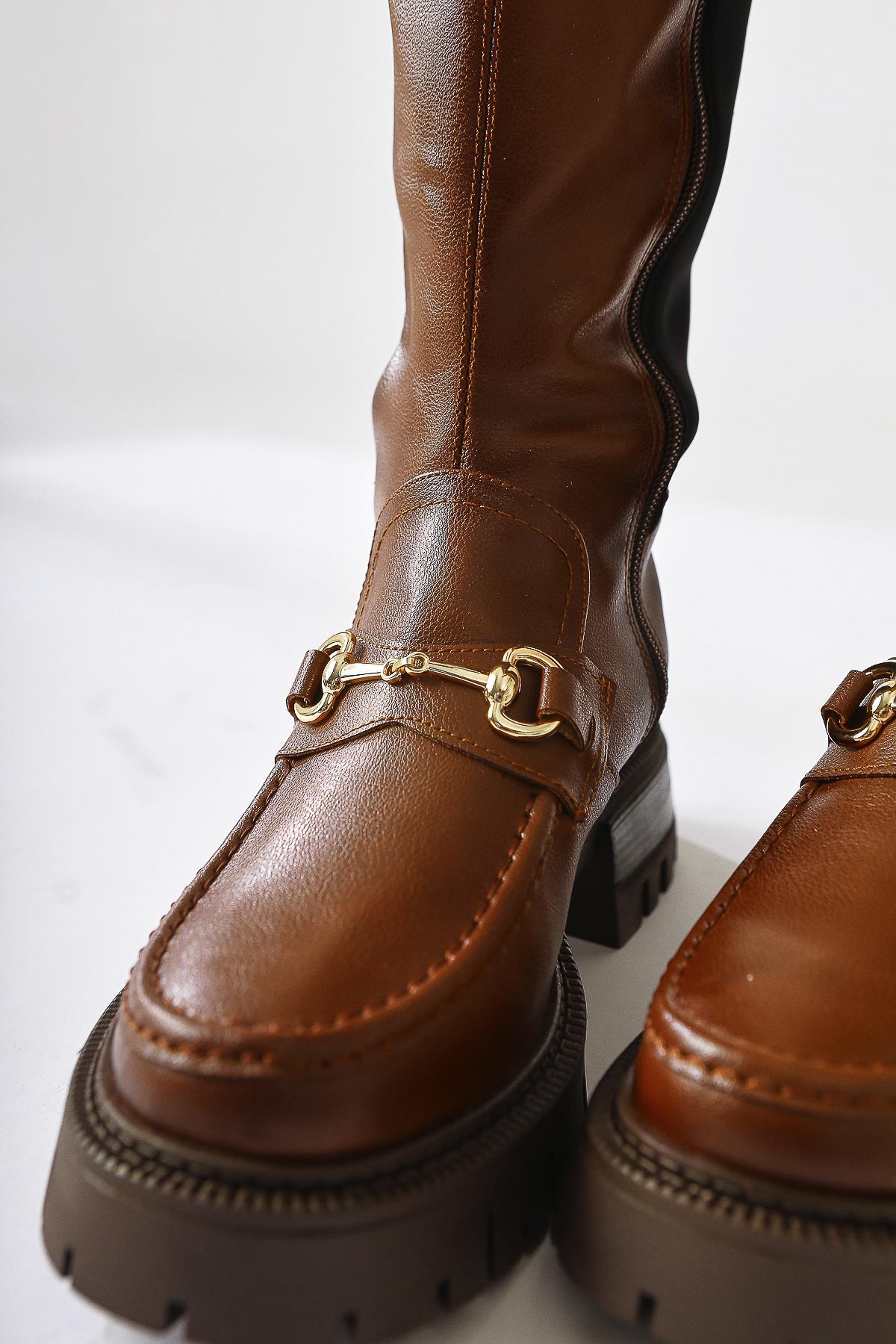 Meli Taba Buckle Detailed Dive Fabric Boot