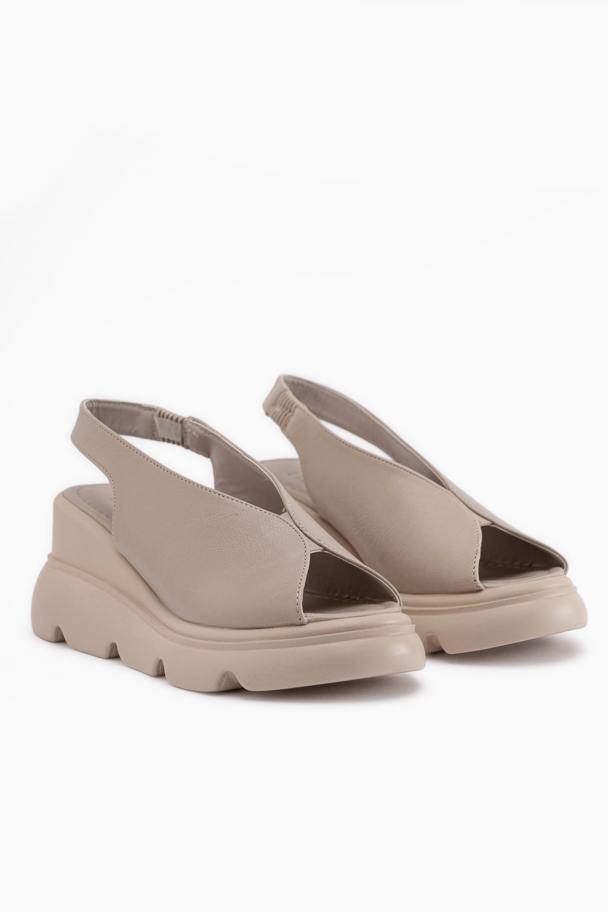 Tilda Beige Elastic Wedge Women’s Sandal