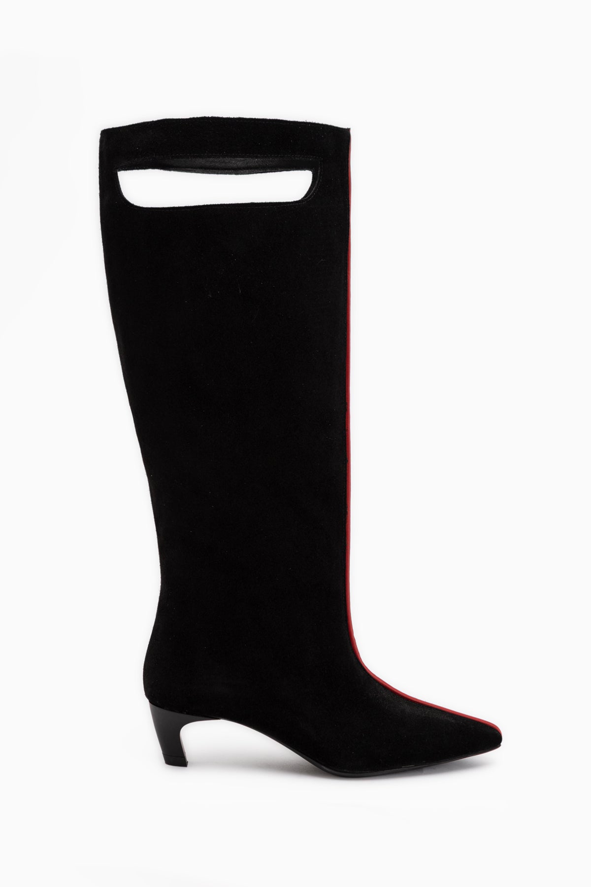 Gena Genuine Leather Black Suede Short Heeled Women’s Boots