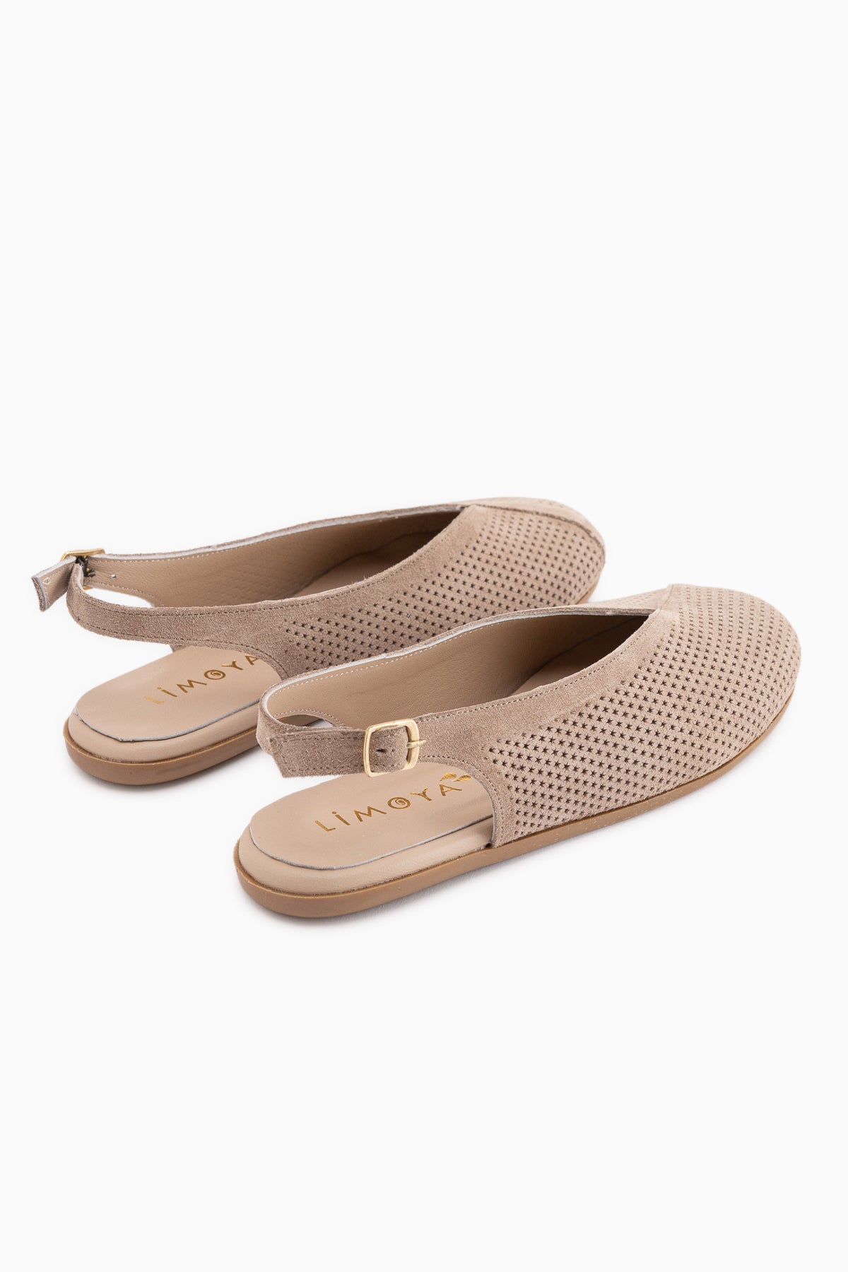 Avin Hakiki Deri Vizon Süet Kadın Slingback Babet