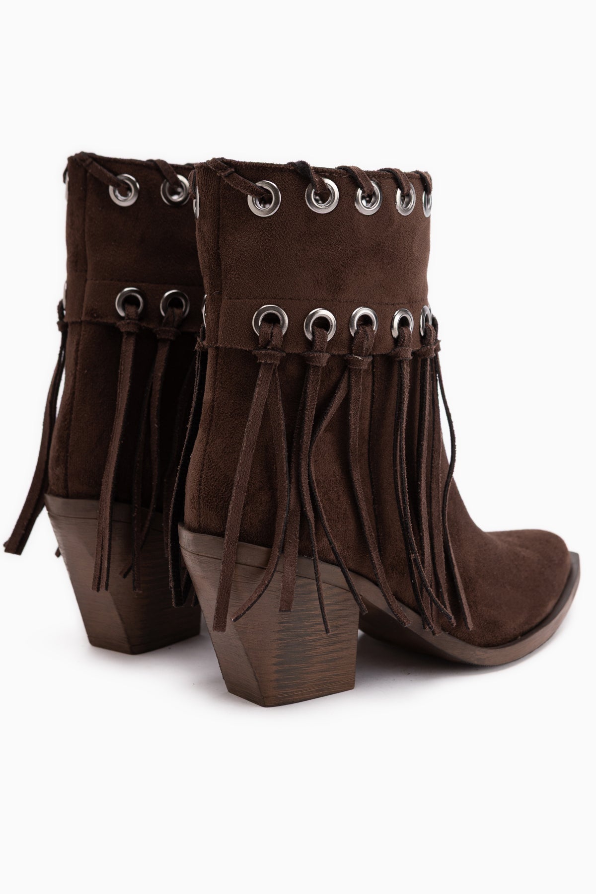 Nessa Suede Fringed Chunky Heeled Women’s Cowboy Boots
