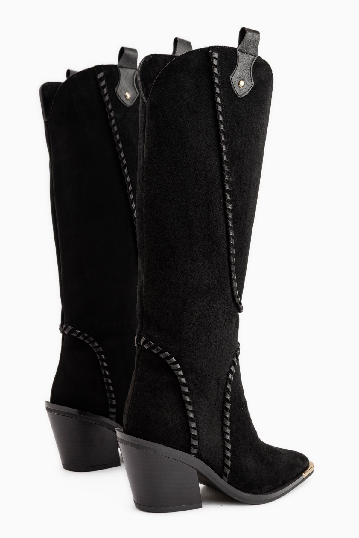 Gertie Black Suede Stitch Detailed Women’s Boots