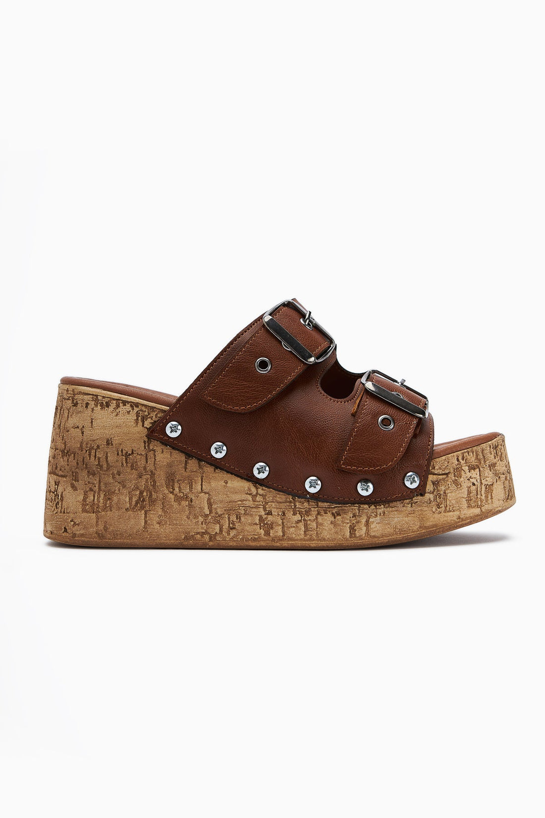 Ratka Tawny Double-Strap Platform Heeled Women's Slippers