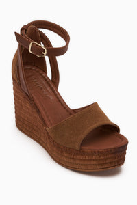 Moni Tan Suede Wedge Buckled Women’s Sandal
