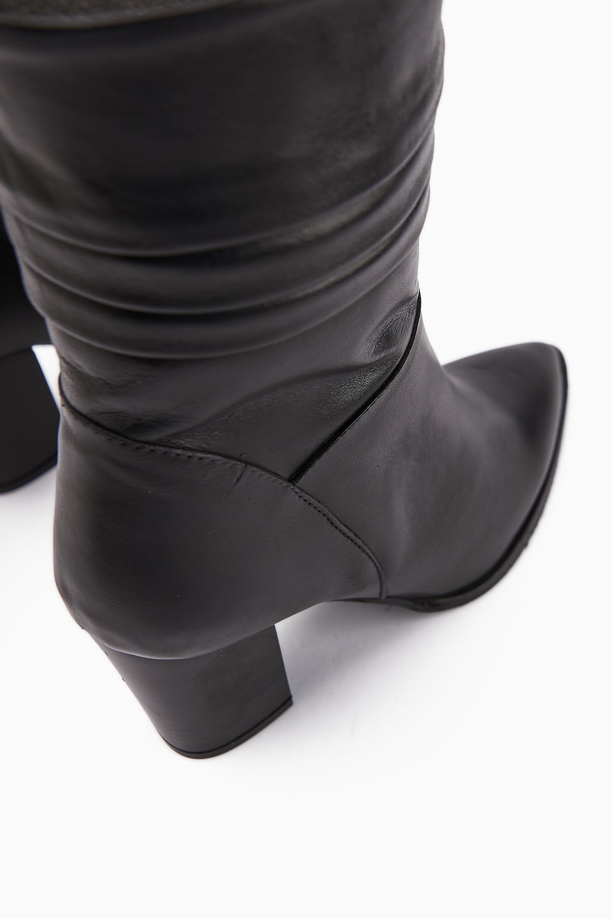 Tamina Genuine Leather Black Pointed Toe Heeled Women's Boot