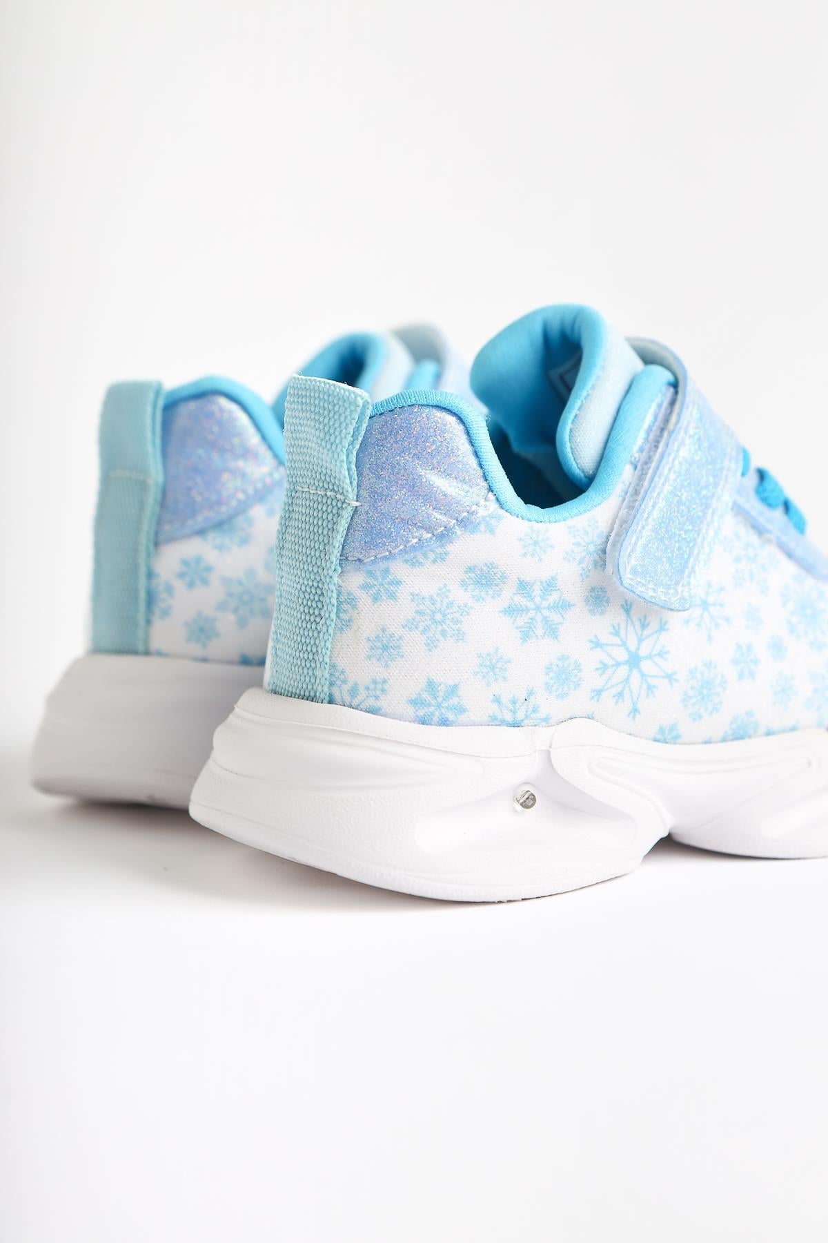 Denisa Blue Snow Themed Light-Up Baby Athletic Shoes