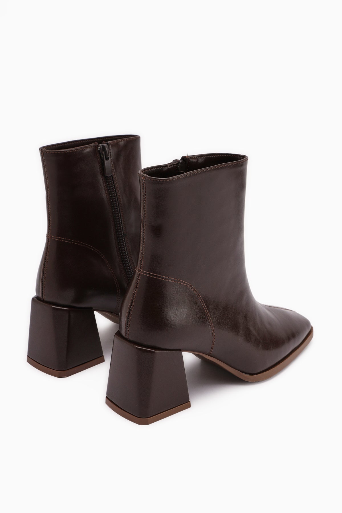 Margot Brown Square-Toe High-Heeled Women's Boot