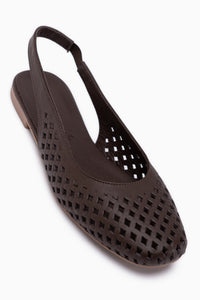 Monalis Genuine Leather Brown Elastic Women’s Sandal