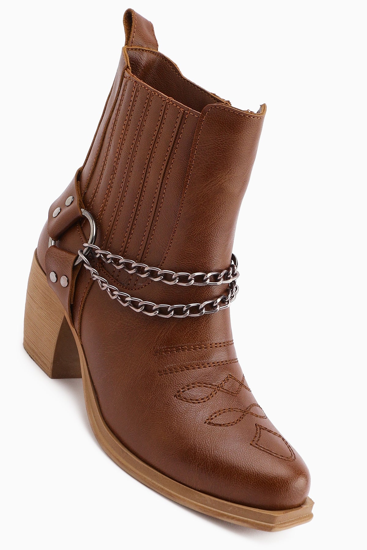Deana – Cognac Embroidered Western Boot (Women)