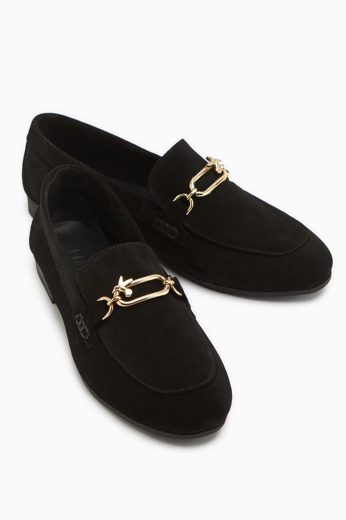 Alessa Genuine Leather Suede Black Buckled Women’s Loafer Daily Moccasin Shoes