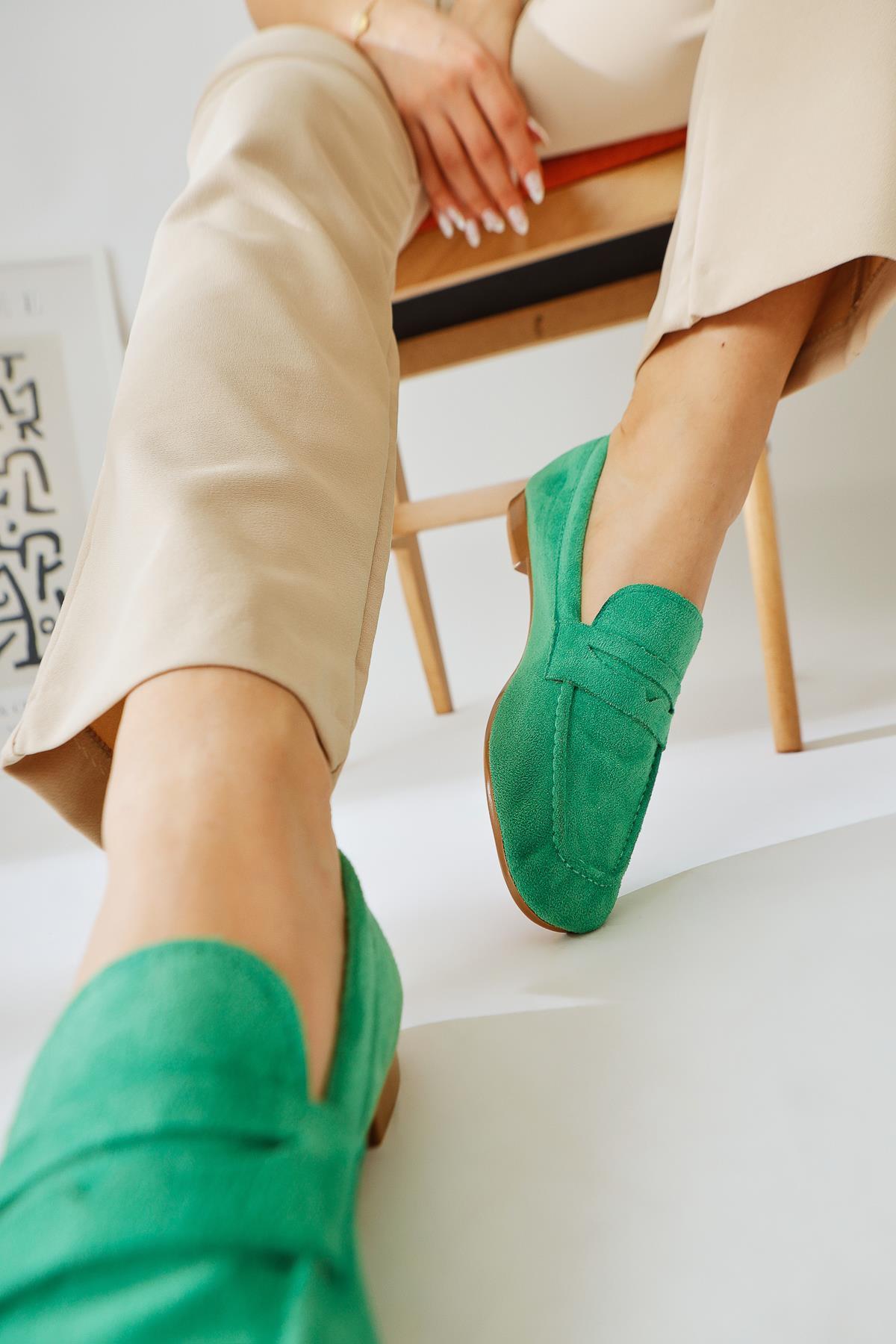 Sheri Green Suede Casual Shoes