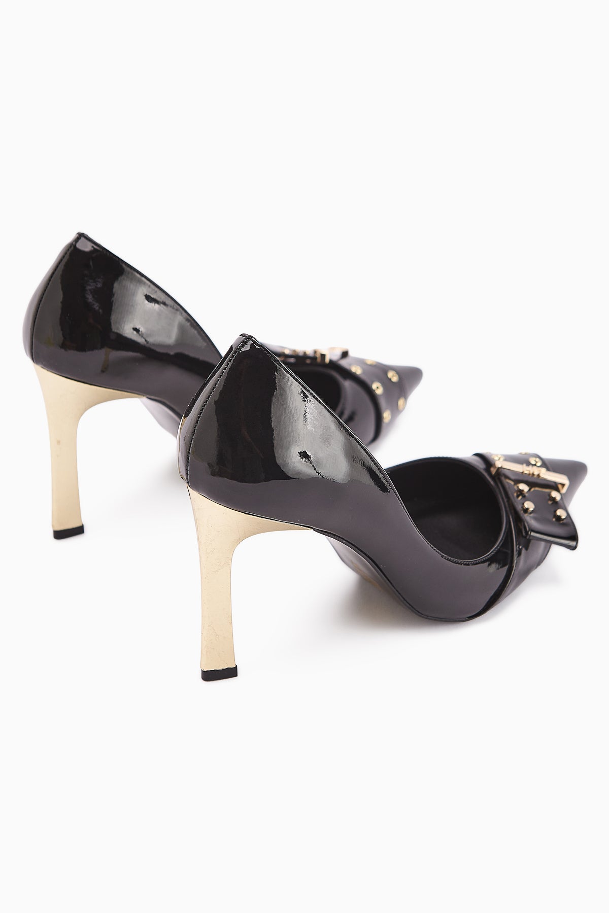 Sven Black Patent Leather Detailed Women’s Heeled Shoes