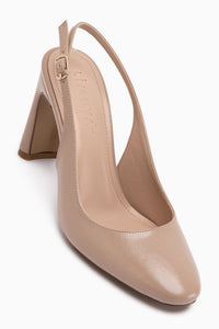 Dorte Beige Thick Heeled Women’s Shoes