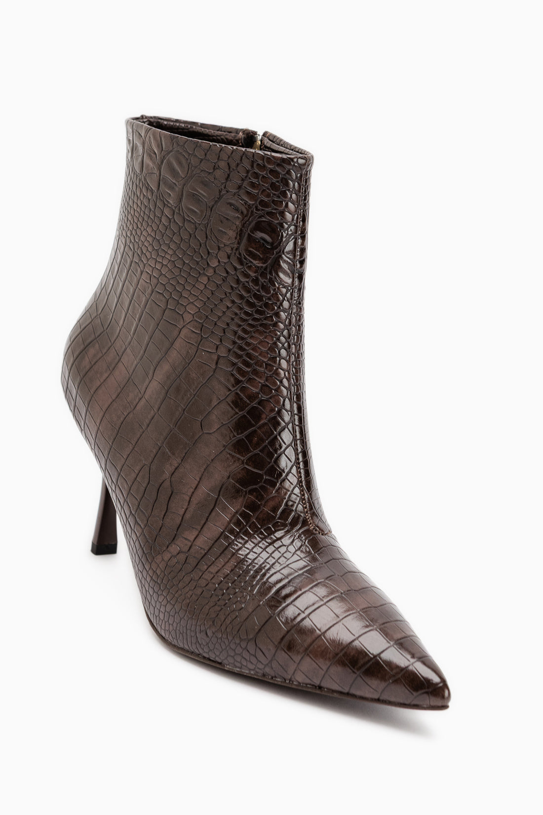 Brenda Brown Crocodile Heeled Women’s Boots