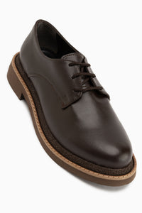Minea Brown Lace-Up Women’s Loafer Daily Shoes