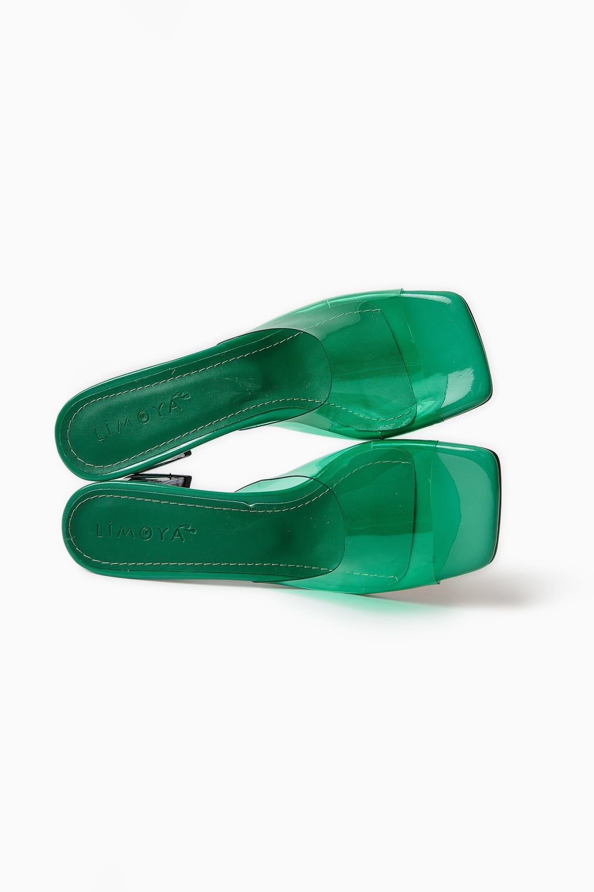 Persa – Green Transparent-Strap Transparent-Heel Slide (Women)