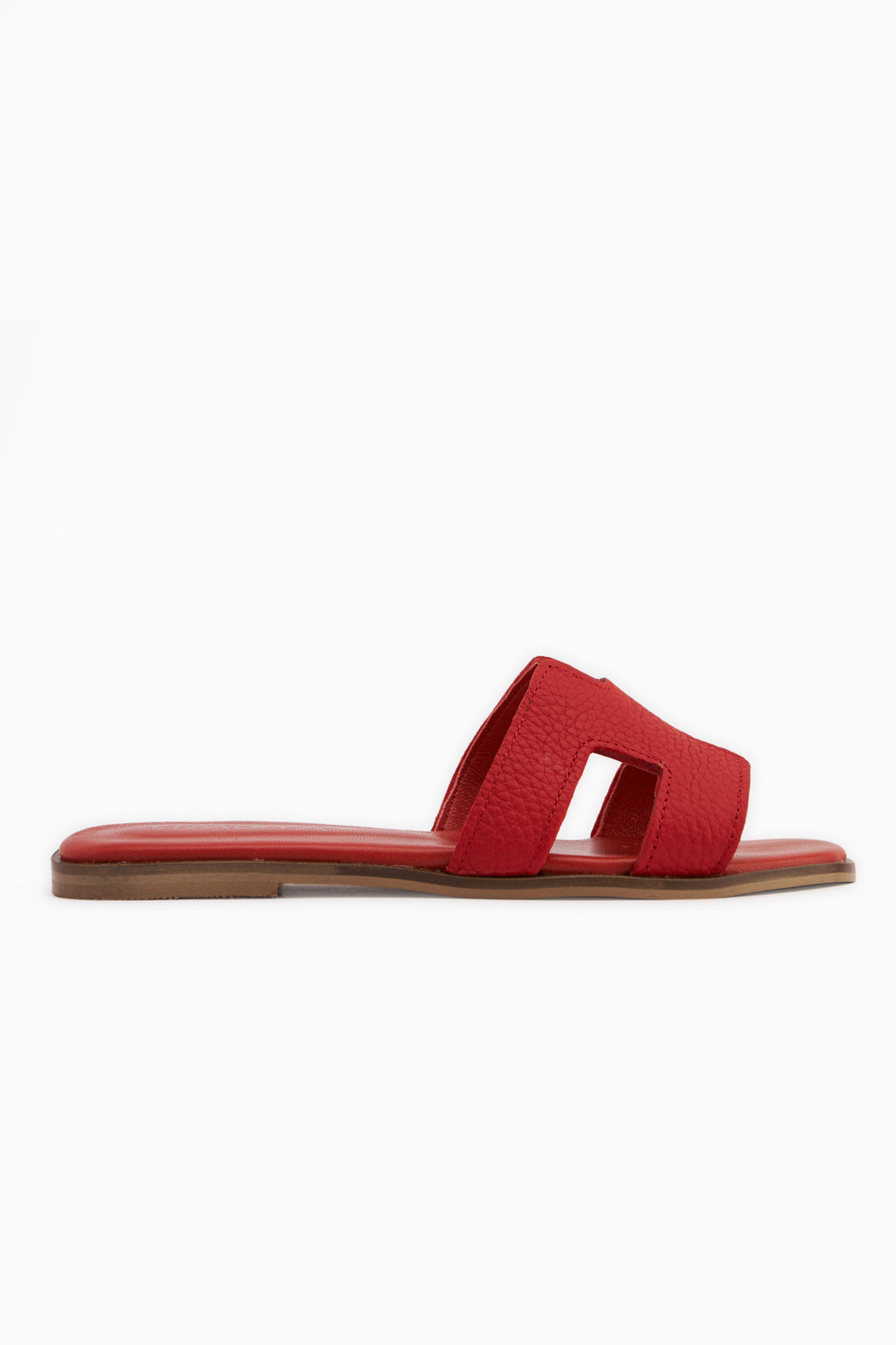 Genuine Leather Red Women’s Slippers