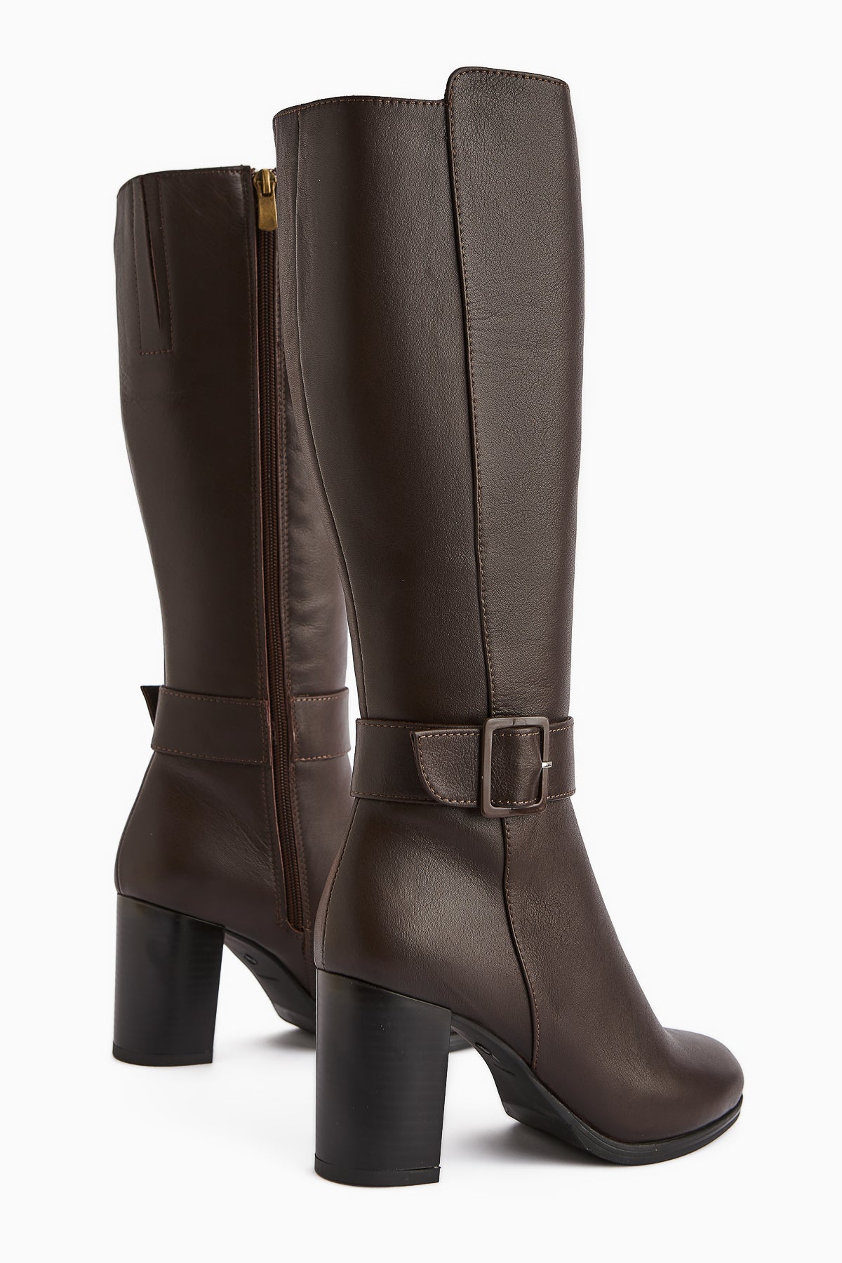 Jeen Genuine Leather – Brown Heeled Knee-High Boot (Women)