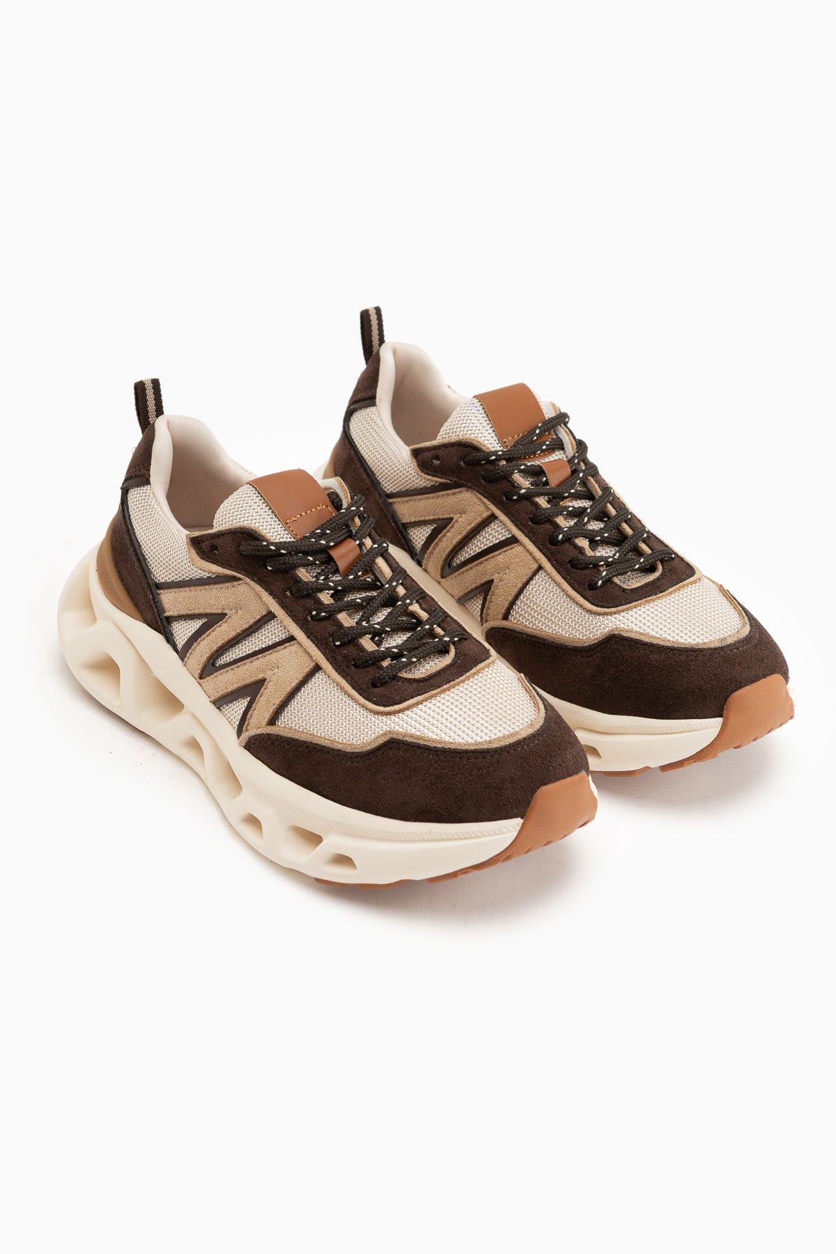 Kiana Kahve File Detaylı Kalın Taban Kadın Sneaker