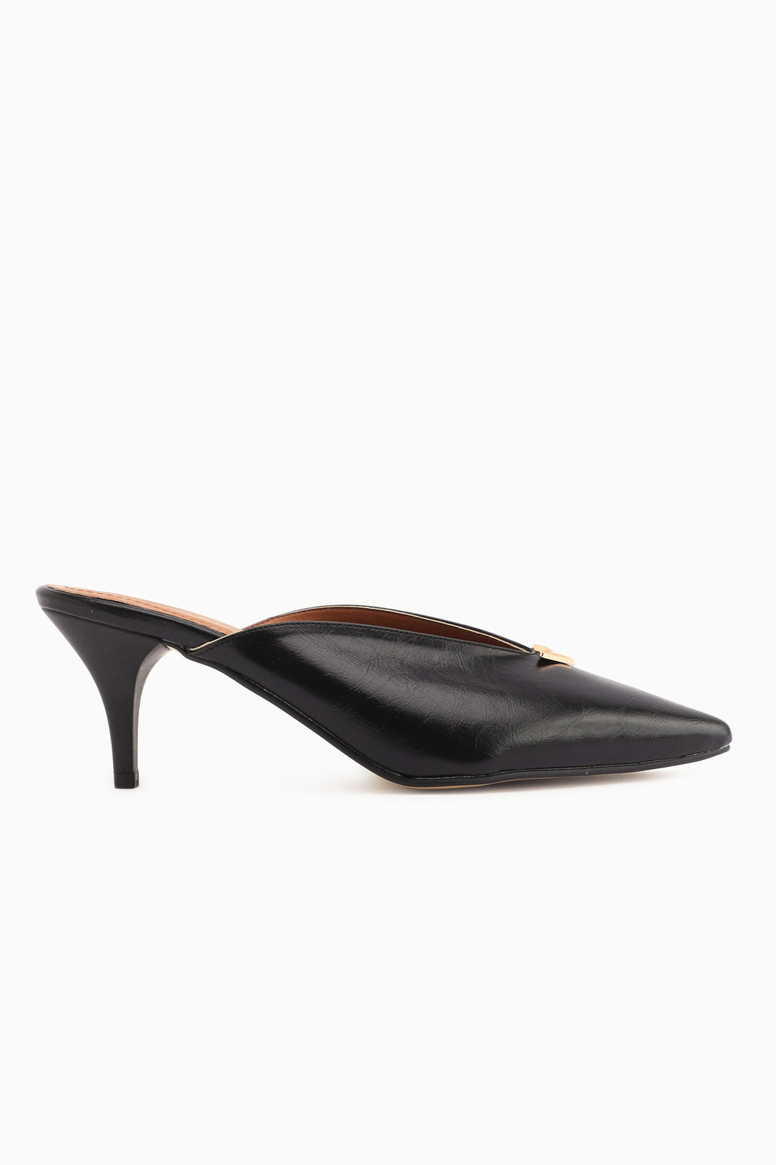Gia Black Closed Toe Heeled Women’s Slippers