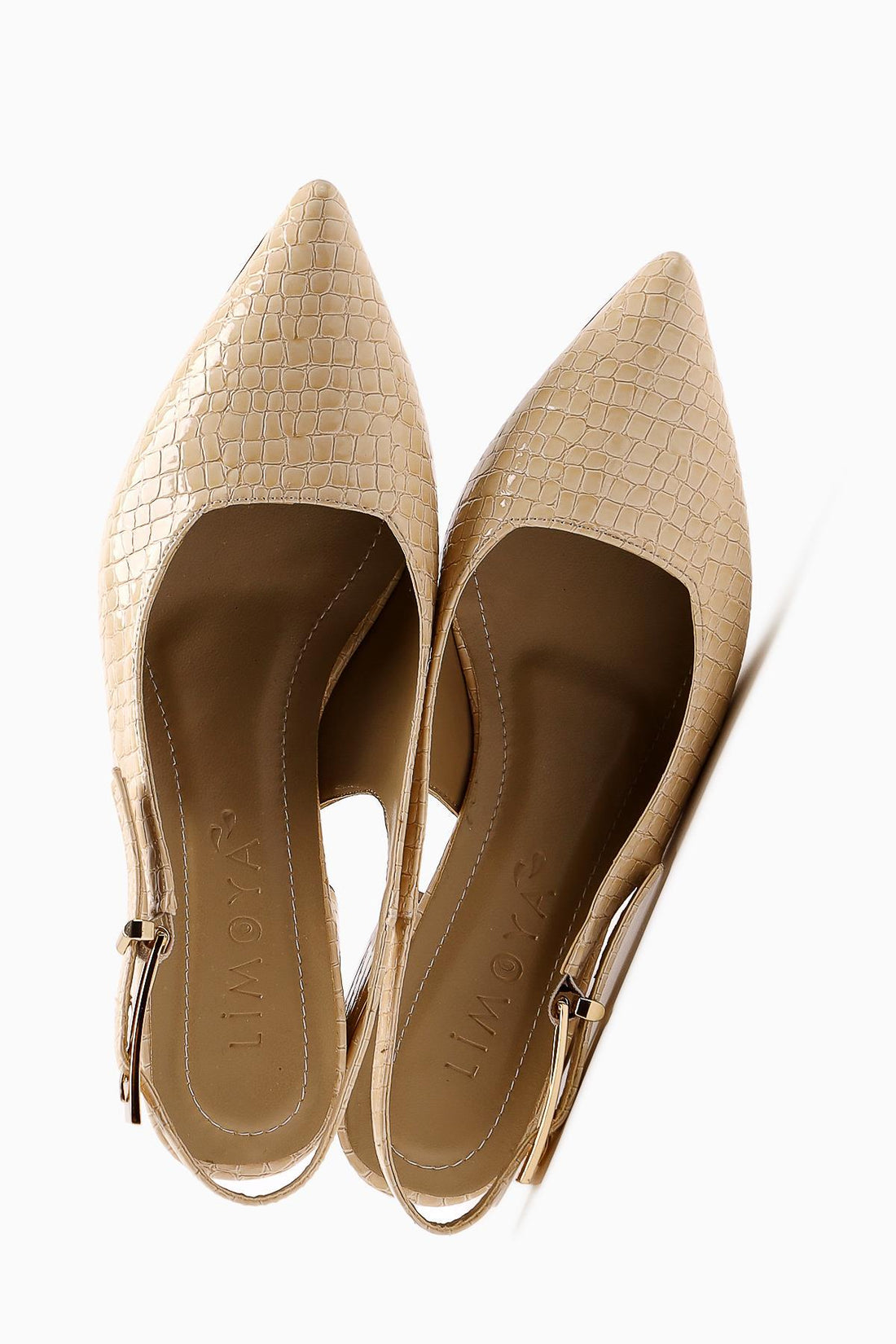 Nadiya Beige Crocodile Belted Women’s Heeled Shoes