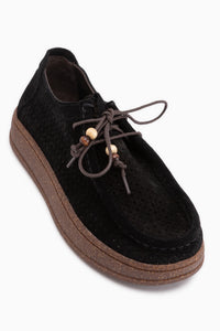 Abida Genuine Leather Black Suede Loafer Women’s Daily Shoes