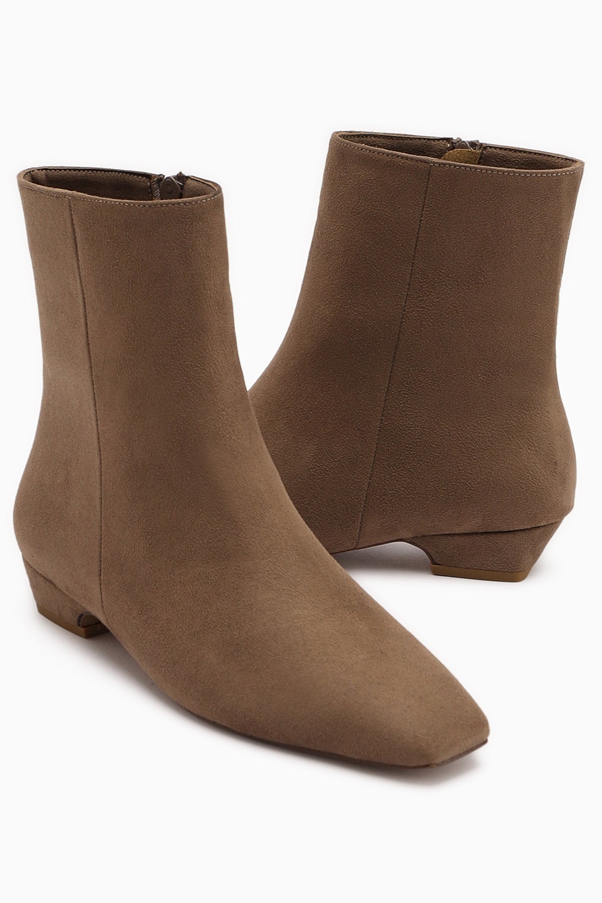 Grace Mink Suede Low-Heeled Square-Toe Women's Boot