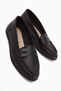 Solina Genuine Leather Black Everyday Comfort Loafers
